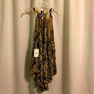 Free People black and gold halter top